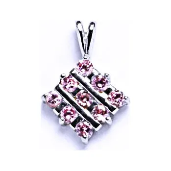 Přívěsek Stříbrné přívěsky s růžovými zirkony, VP 45
