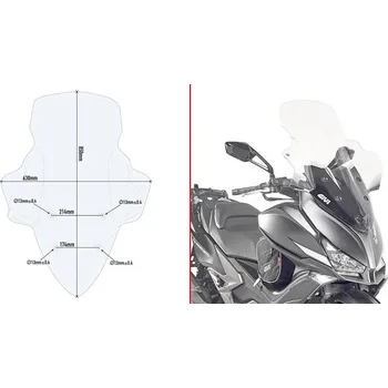 Motodíl GIVI D6104ST plexi Kymco Xciting S 400i 2018 - 2019