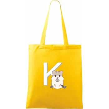 Křeček - písmeno - Taška bavlněná - 42 x 38 cm ( Žlutá )