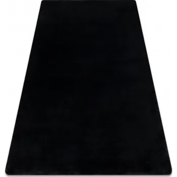 Koberec Makro Abra Kusový koberec jednobarevný Shaggy POSH protiskluzový pratelný černý Rozměr: 80x150 cm