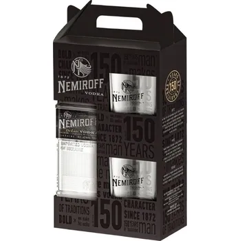 Vodka Nemiroff Deluxe 40 % 0,7 l + 2x sklenice