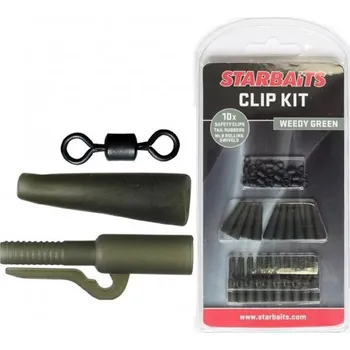 STARBAITS Clip Kit Set závěs na olovo (10ks) zelená (STARBAITS clip set 09317)