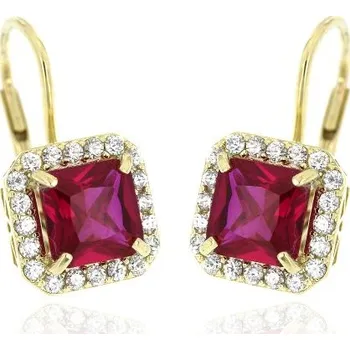 Náušnice Zlatnictví U Kostela Zlaté náušnice s červeným kamenem 280 čž 581350002