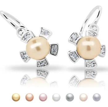 Náušnice Cutie Jewellery Dětské stříbrné náušnice C2395 Barva: Sv. Růžová