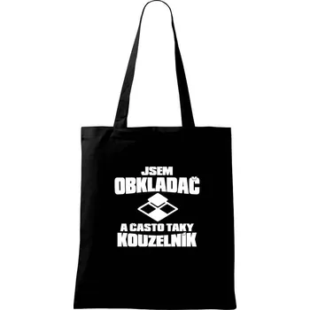 Nákupní taška Obkladač kouzelník - Taška bavlněná - 42 x 38 cm ( Černá )