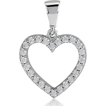 Přívěsek Lillian Vassago Zlatý přívěsek z bílého zlata se zirkony Srdíčko LLV11-GP077W