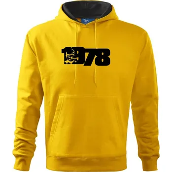 Pánská mikina Husákovo dítě - 1978 - Mikina pánská Cape s kapucí - M ( Žlutá )