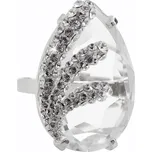 Stříbrný prsten s velkým kamenem kapky a krystaly Swarovski Crystal (Stříbro 925/1000)
