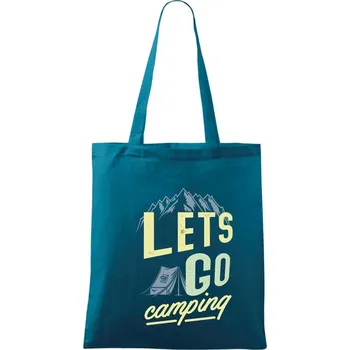 Nákupní taška Let's Go go camping - Taška bavlněná - 42 x 38 cm ( Petrolejová )
