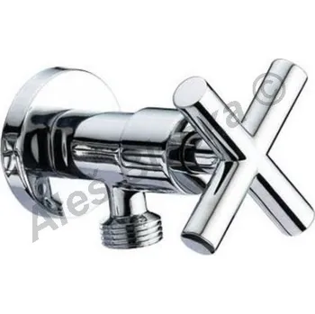 Ventil Rohový ventil 1/2"x3/8" kříž s keramickým vrškem k umyvadlu WC (roháček) - chrom 1478