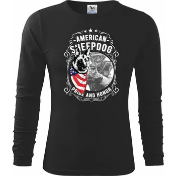 Chlapecké tričko American Sheepdog - Triko dětské Long Sleeve - 122 cm/6 let ( Černá )
