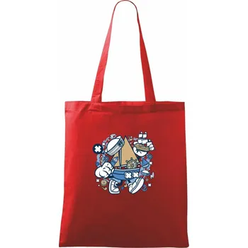 Nákupní taška Loď komiks - Taška bavlněná - 42 x 38 cm ( Červená )