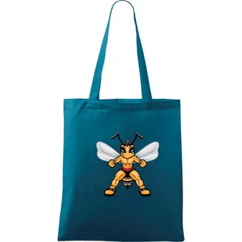 Nákupní taška Vosa na steroidech - Taška bavlněná - 42 x 38 cm ( Petrolejová )