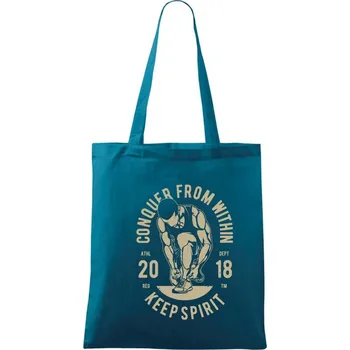 Nákupní taška Conquer From Within - Taška bavlněná - 42 x 38 cm ( Petrolejová )