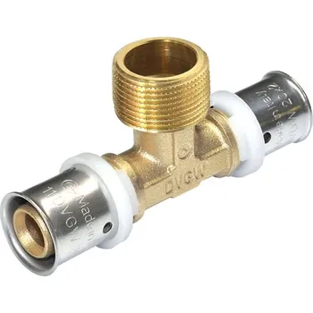 Vodovodní potrubí TOPtherm PEXAL T-kus vnější 16 x 1/2" x 16 - Lisovací tvarovka (TH) PN10, 100°C 7132G1612