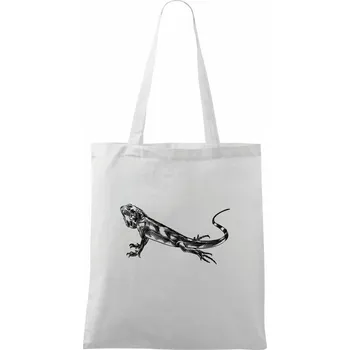 Tužkou kreslený Leguán - Taška bavlněná - 42 x 38 cm ( Bílá )