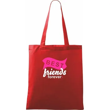 Nákupní taška Best friends stuha - vlna - Taška bavlněná - 42 x 38 cm ( Červená )