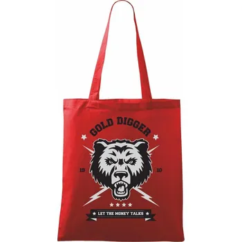 Nákupní taška Bear gold - Taška bavlněná - 42 x 38 cm ( Červená )