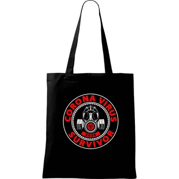 Nákupní taška Corona survivor logo - Taška bavlněná - 42 x 38 cm ( Černá )