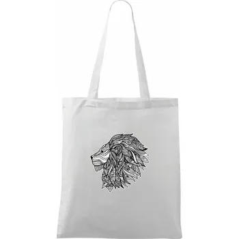 Nákupní taška Hlava lva - mandala - Taška bavlněná - 42 x 38 cm ( Bílá )