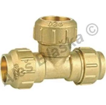 Fitinka TIEMME - Itálie | PE mosazná spojka T-kus na polyetylénové trubky (polyš) - 25x25x25 PE030