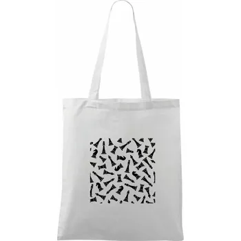 Šachové figurky ve čtverci - Taška bavlněná - 42 x 38 cm ( Bílá )