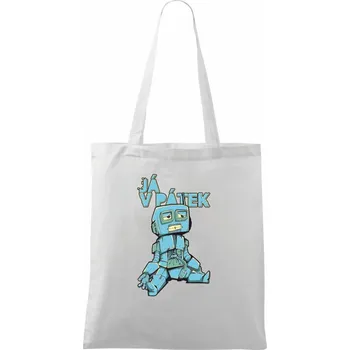 Robot, já v pátek - Taška bavlněná - 42 x 38 cm ( Bílá )