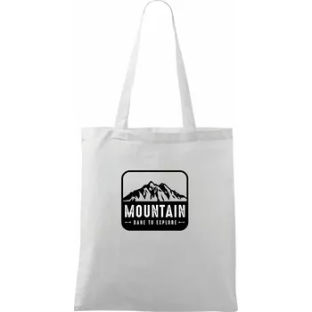Nákupní taška Mountain dare to explore - Taška bavlněná - 42 x 38 cm ( Bílá )