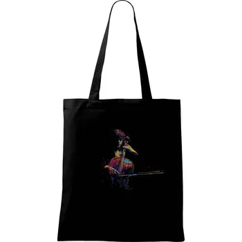Nákupní taška Violončelo splash - Taška bavlněná - 42 x 38 cm ( Černá )