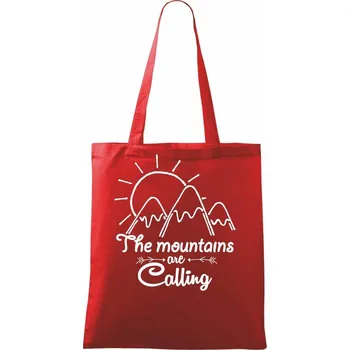 Nákupní taška The mountains are calling - Taška bavlněná - 42 x 38 cm ( Červená )