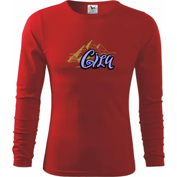 Chlapecké tričko Giza Lettering - Triko dětské Long Sleeve - 122 cm/6 let ( Červená )