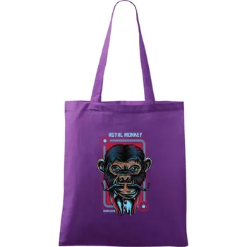 Královská opice - Taška bavlněná - 42 x 38 cm ( Fialová )