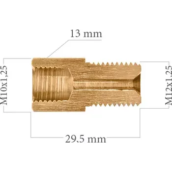 Auto-moto Spojka (redukce) brzdových trubek M10x1,25 - M12x1,25, WP 144