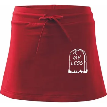 Dámská sukně Náhrobek - My legs - Sportovní sukně - two in one - L ( Červená )