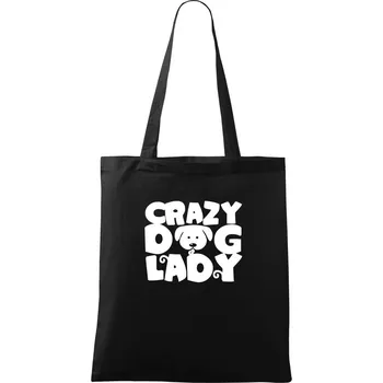 Crazy dog lady - Taška bavlněná - 42 x 38 cm ( Černá )