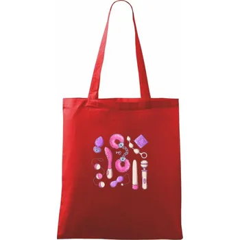 Nákupní taška Sex vše co potřebuji - Taška bavlněná - 42 x 38 cm ( Červená )