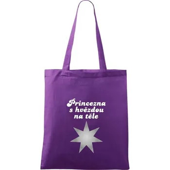 Princezna s hvězdou na těle - Taška bavlněná - 42 x 38 cm ( Fialová )