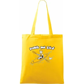 Nákupní taška Polib mi záď - Taška bavlněná - 42 x 38 cm ( Žlutá )