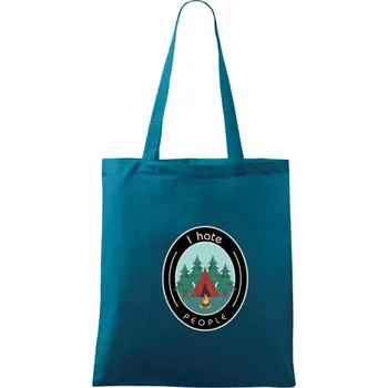 I hate people - stan a les - Taška bavlněná - 42 x 38 cm ( Petrolejová )