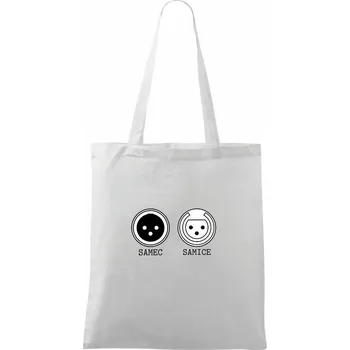 XLR samec a samice - Taška bavlněná - 42 x 38 cm ( Bílá )