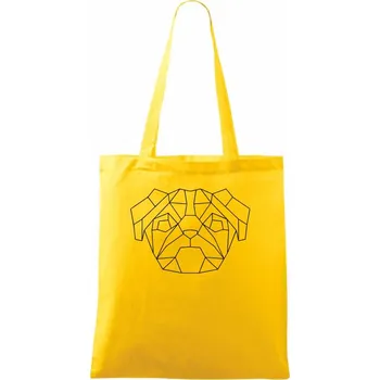 Mops - Geometrie - jednoduchý - Taška bavlněná - 42 x 38 cm ( Žlutá )