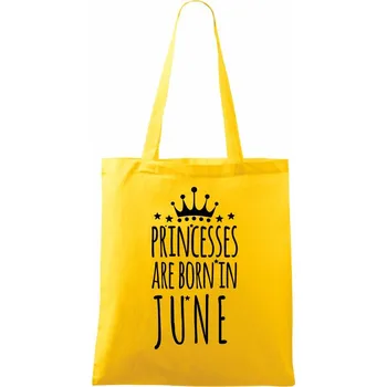 Princesses are born in June - Taška bavlněná - 42 x 38 cm ( Žlutá )