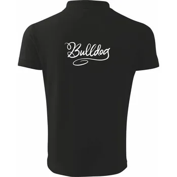 Pánská košile Bulldog - nápis okrasný - Polokošile pánská Pique Polo 203 - M ( Černá )