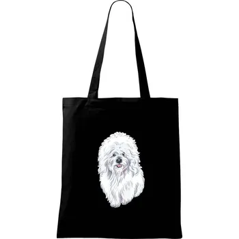 Bišonek kreslený - Taška bavlněná - 42 x 38 cm ( Černá )