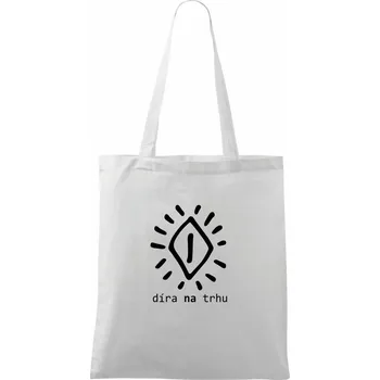 Díra na trhu - Taška bavlněná - 42 x 38 cm ( Bílá )