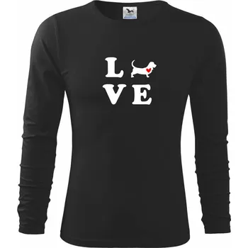 Chlapecké tričko Baset love - Triko dětské Long Sleeve - 122 cm/6 let ( Černá )