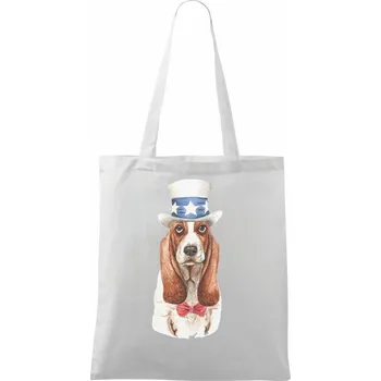 Baset s hvězdou - Taška bavlněná - 42 x 38 cm ( Bílá )