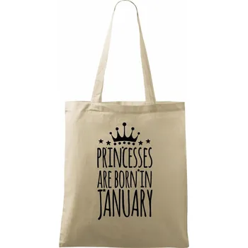 Princesses are born in January - Taška bavlněná - 42 x 38 cm ( Naturální )