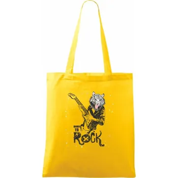 Born to rock tygr - Taška bavlněná - 42 x 38 cm ( Žlutá )