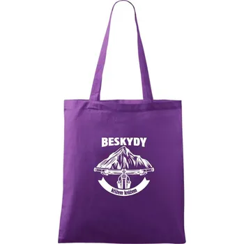 Beskydy křížem krážem - Taška bavlněná - 42 x 38 cm ( Fialová )